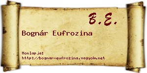 Bognár Eufrozina névjegykártya